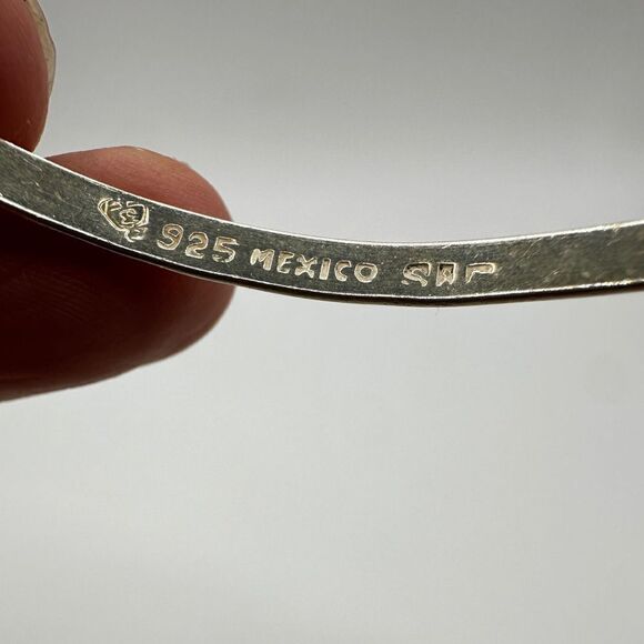 Vintage Stamped Mexico 925 Sterling silver Cuff Bangle Bracelet! - Picture 10 of 11